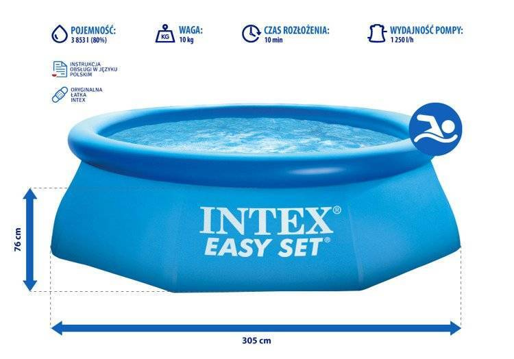 Basen rozporowy 305 x 76 cm INTEX 28122 10w1