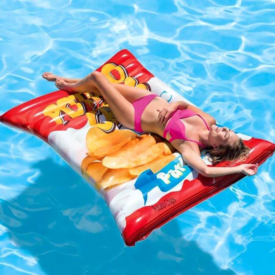 Materac dmuchany do pływania Chipsy 178x140 cm Intex 58776