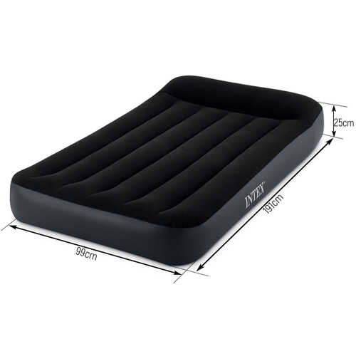 Materac dmuchany welurowy z pompką 99x191x25 cm Intex 64146
