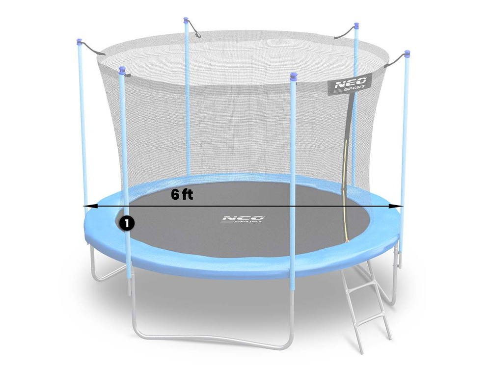 Słupek dolny do trampoliny z siatką zewnętrzną i wewnętrzną 6 ft niebieski Neo-Sport