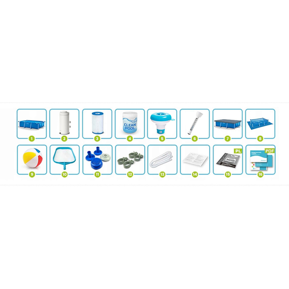 Basen ogrodowy stelażowy 300 x 200 x 75 cm 15w1 INTEX 28272 + maszynka do baniek GRATIS