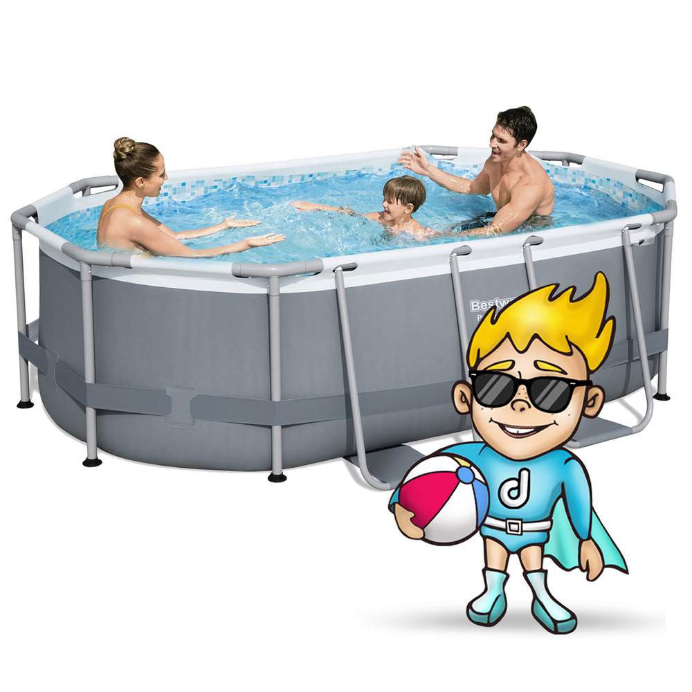 Basen ogrodowy stelażowy 305 x 200 x 84 cm 17w1 Bestway 5614A