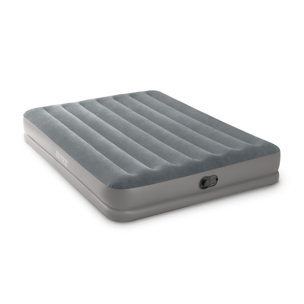 Materac welurowy dmuchany z wbudowaną pompką USB 152 x 203 x 30 cm INTEX 64114