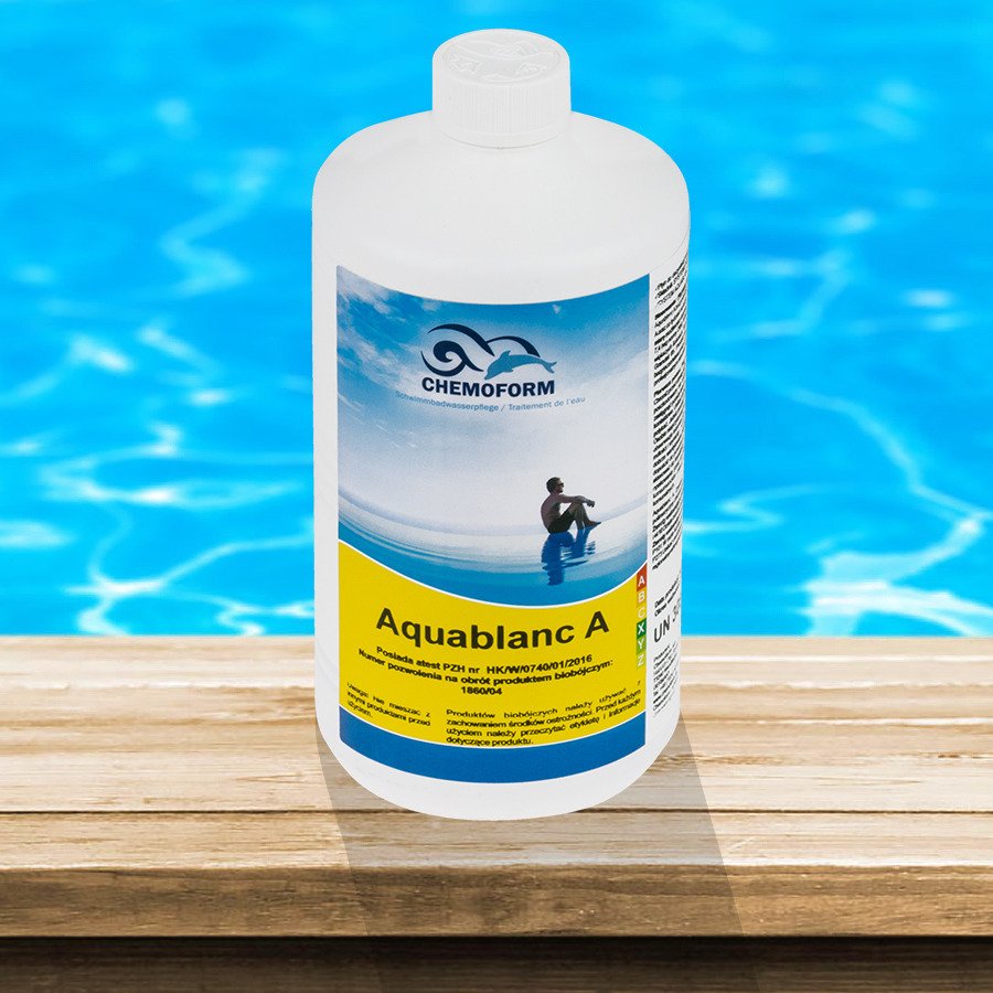 Aquablanc A 1L Płyn metoda tlenowa do basenu basen  dezynfekcji