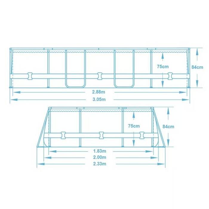 Basen ogrodowy stelażowy 305 x 200 x 84 cm 17w1 Bestway 5614A