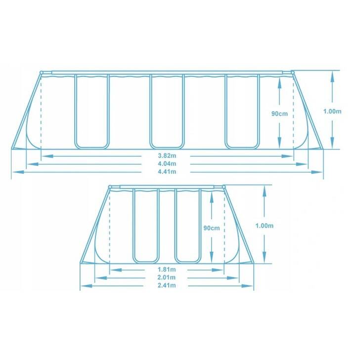 Basen ogrodowy stelażowy 404 x 201 x 100 cm 11w1 Bestway 56441