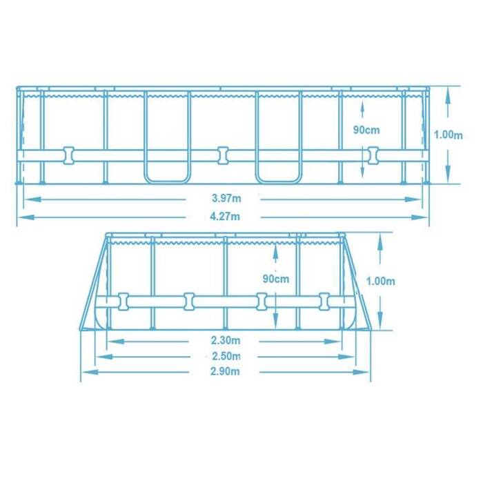 Basen ogrodowy stelażowy 427 x 250 x 100 cm 18w1 Bestway 56620