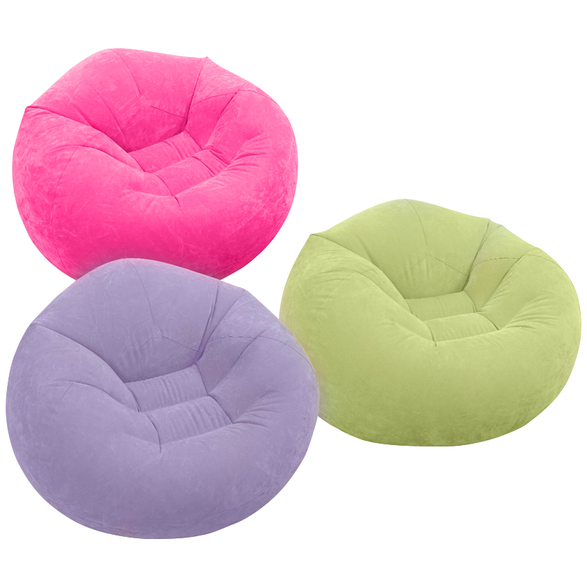 Fotel dmuchany welurowy - pufa 107 x 104 x 69 cm Różowy INTEX 68569