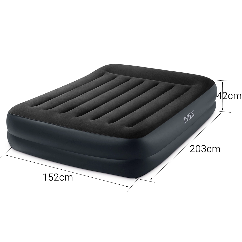 Materac welurowy z pompką 152 x 203cm INTEX 64124