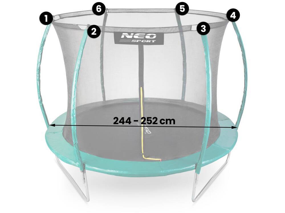 Siatka wewnętrzna do trampolin 252 cm 8ft Neo-Sport