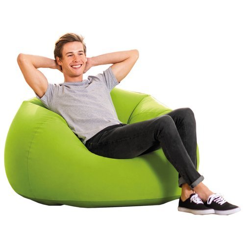 Fotel dmuchany welurowy - pufa 107 x 104 x 69 cm zielony INTEX 68569