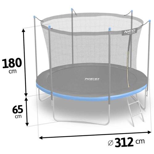 Trampolina ogrodowa 10ft/312cm z siatką wewnętrzną i drabinką Neo-Sport